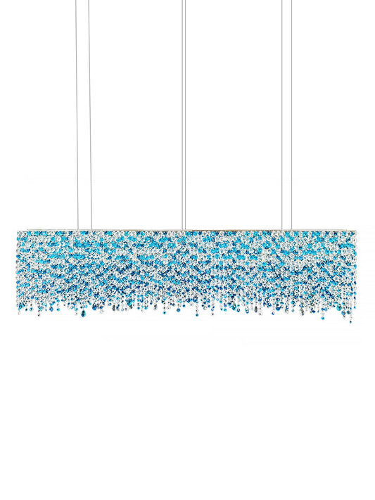 Blue Crystal Linear Chandelier