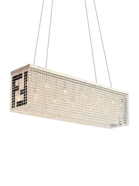 Rectangular Crystal Kitchen Island Pendant