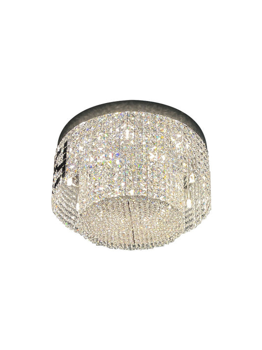 Round Clear Crystal Flush Mount Ceiling Light