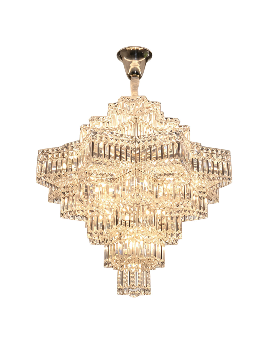 Tiered Pyramid Crystal Chandelier