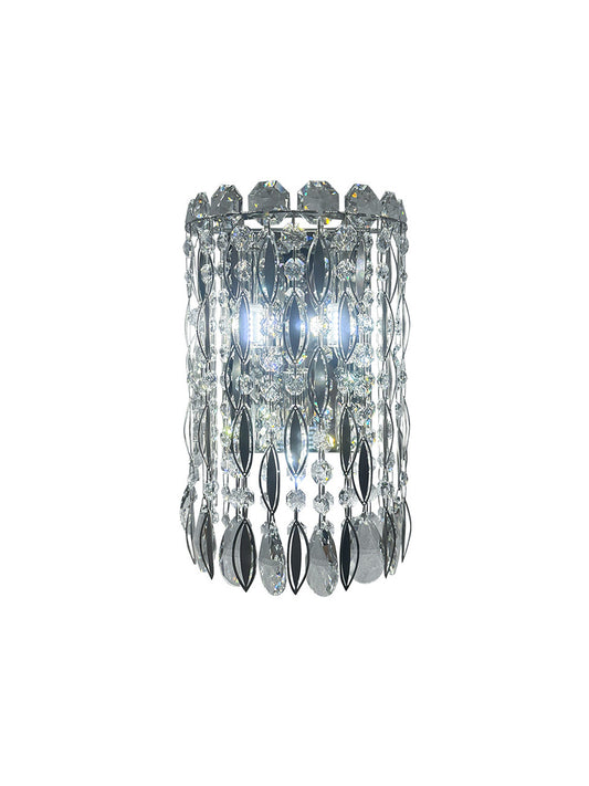 Cylindrical Waterfall Crystal Wall Sconce