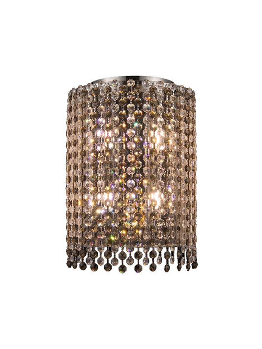 Amber Crystal Cylinder Wall Sconce