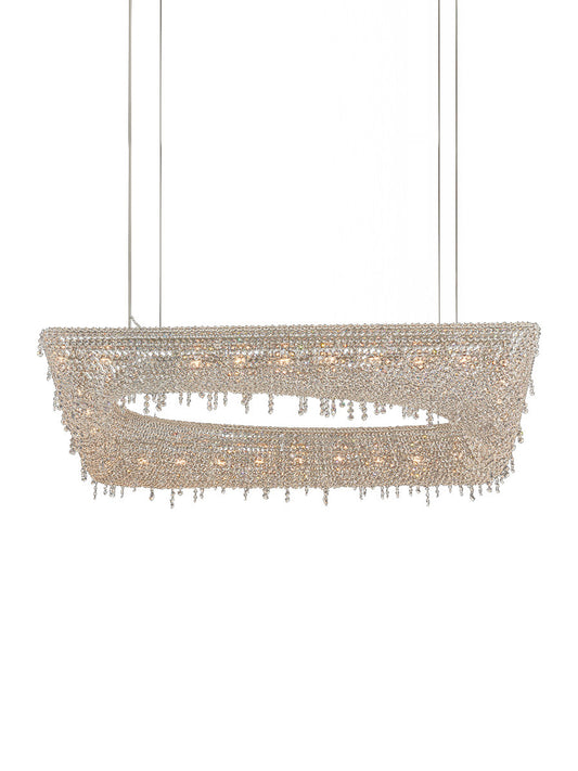 Modern Tiered Crystal Linear Chandelier