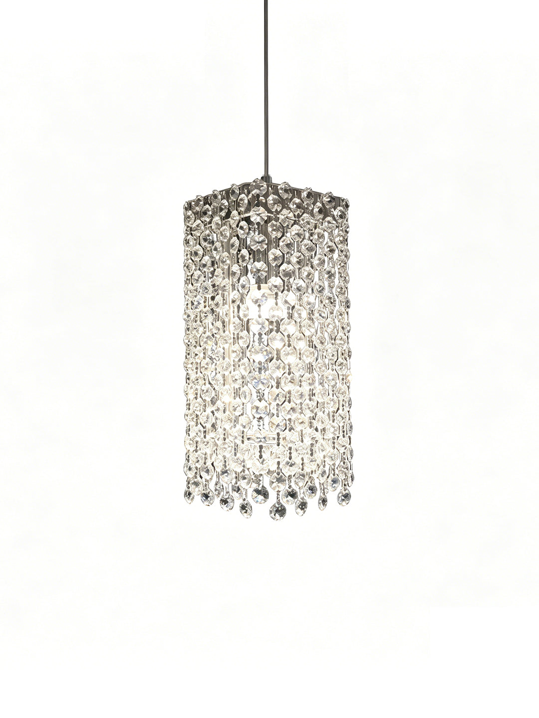 Cylindrical Crystal Pendant Light