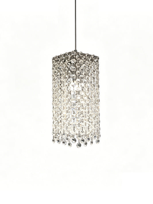 Cylindrical Crystal Pendant Light