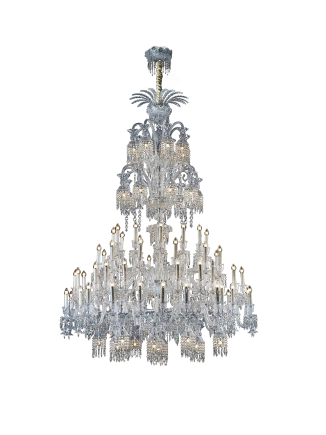 Baccarat-Style Clear Crystal Chandelier