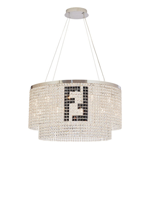 Pashari Double Tier Round Crystal Pendant Light