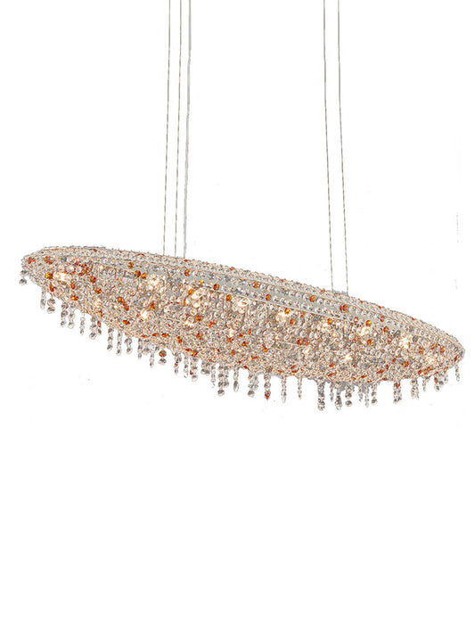 Amber Crystal Linear Chandelier