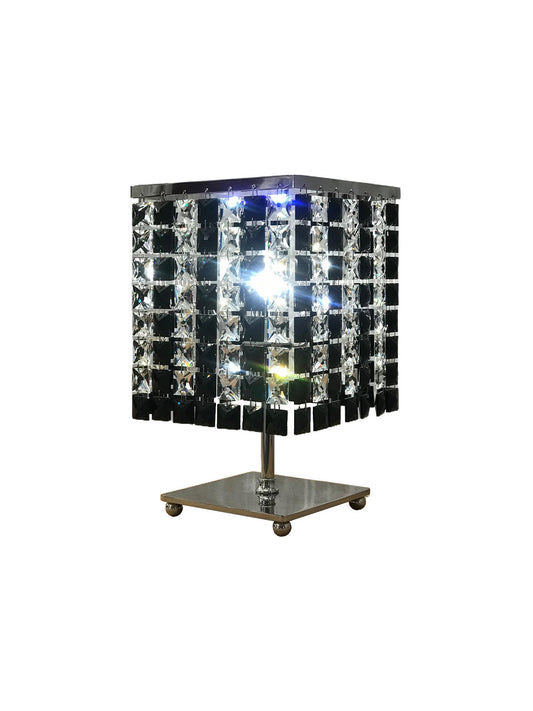 Black & Clear Crystal Cube Table Lamp