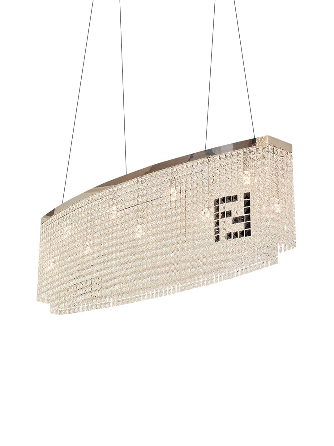 Curved Linear Crystal Kitchen Island Pendant