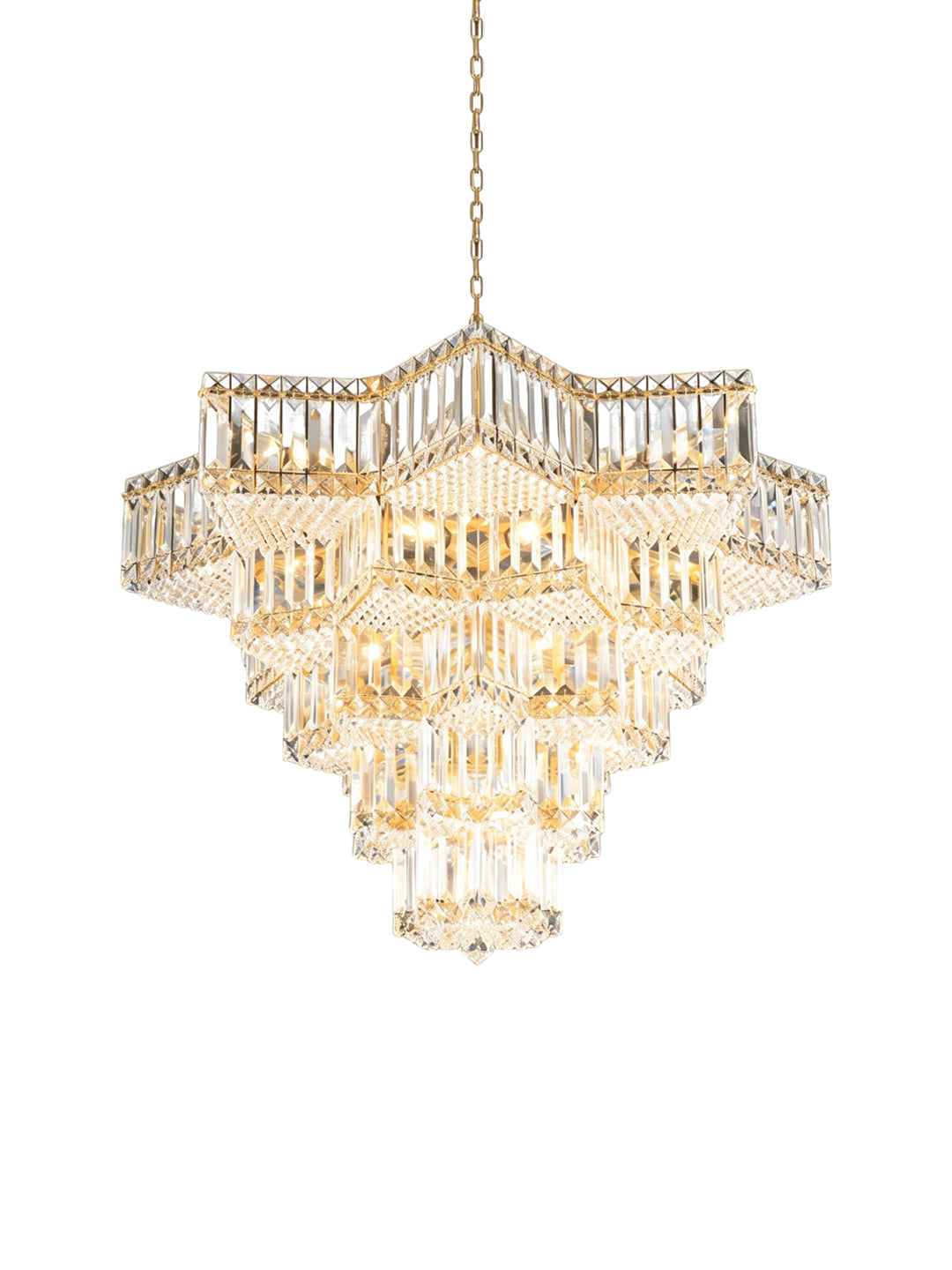 Star Cascading Crystal Chandelier for Villa High Ceiling