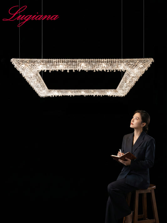 Trapezoidal Crystal Chandelier