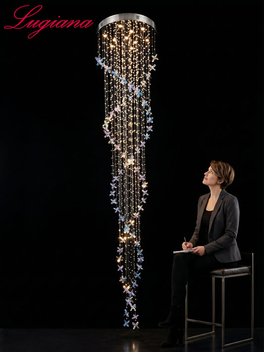 Spiral Crystal Staircase Chandelier