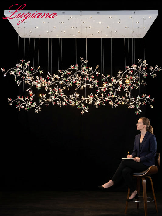 Multicolor Floral Branch Chandelier