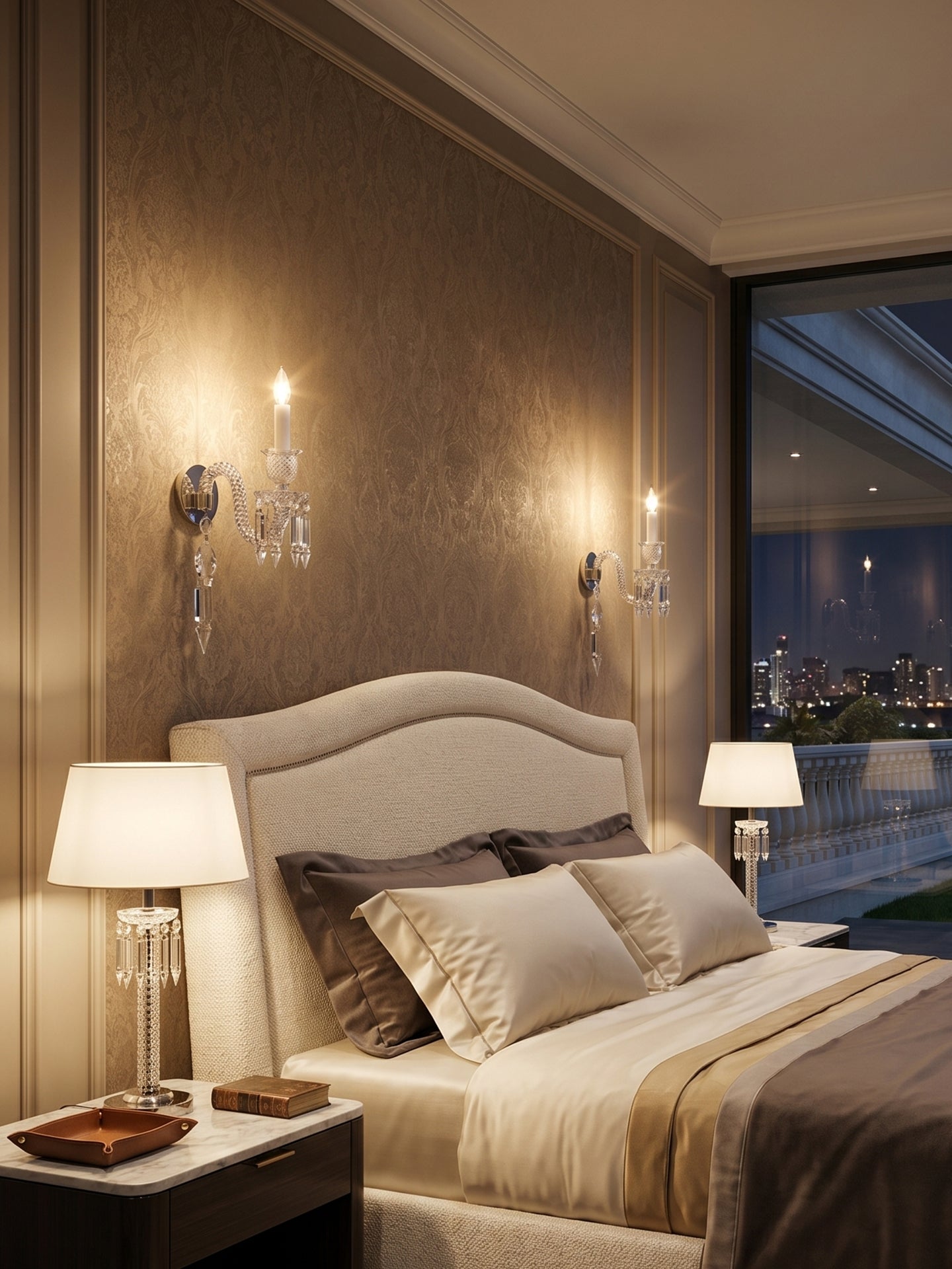 Baccarat-Style Regal Crystal Wall Light