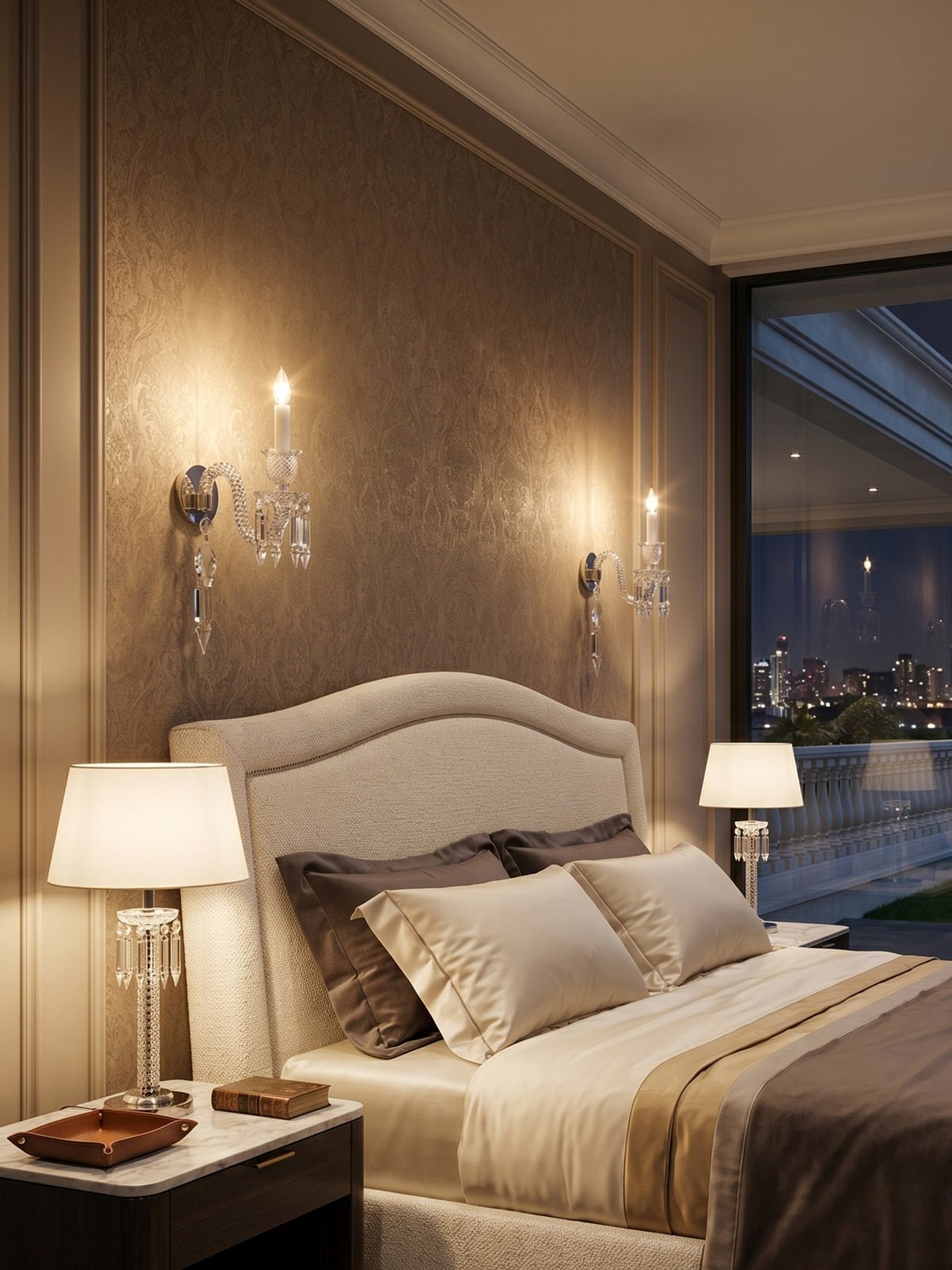 Baccarat-Style Regal Crystal Wall Light